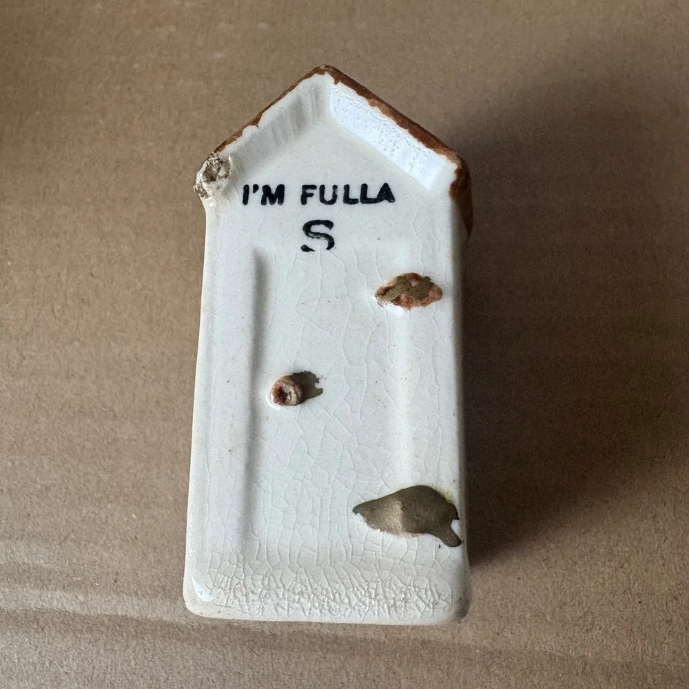 Vintage Ceramic Salt and Pepper Shaker‎ Set Outhouses 